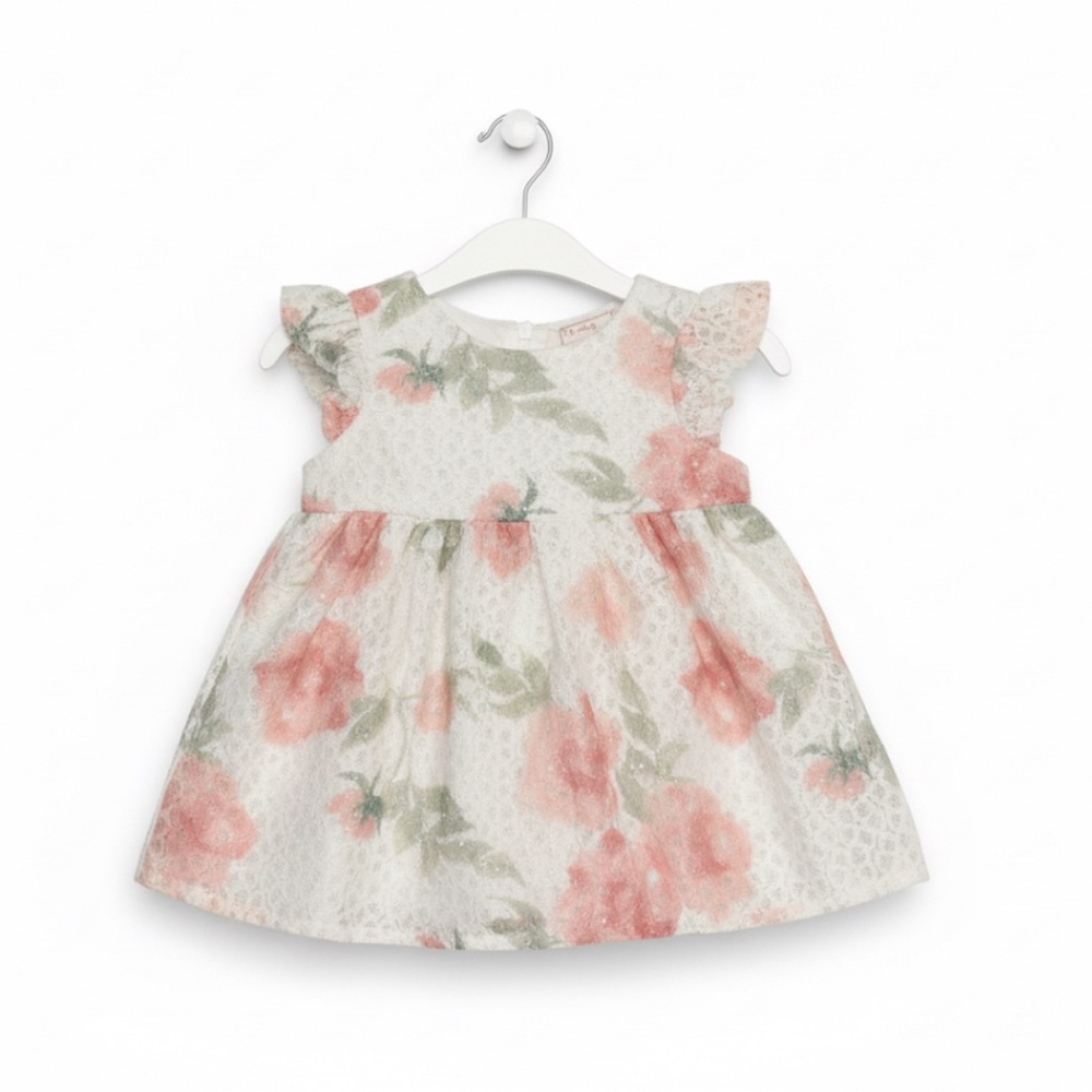 Floral Baby Dress with Ruffle Sleeves